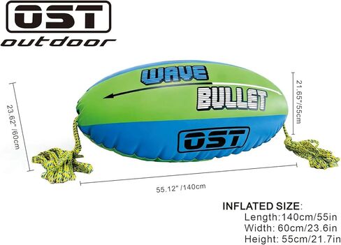 Towable Tube Ball with Tow Rope, Inflatable Tow Rope Float for Water Sports, Reduce Spray & Drag, Improves Tow Rope Visibility, 60 ft Rope with 4,100 lb Break Strength in Saudi Arabia