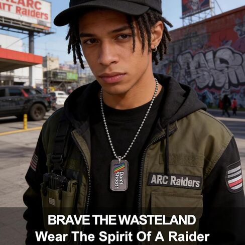 AICase for Arc Raiders Merch Necklace Double-Sided Metal ARC Raiders Gifts Shirt Stuff Sticker Poster & Don't Shoot Reversible Dog Tag for Gamers Fans in Saudi Arabia