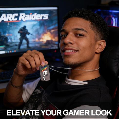 AICase for Arc Raiders Merch Necklace Double-Sided Metal ARC Raiders Gifts Shirt Stuff Sticker Poster & Don't Shoot Reversible Dog Tag for Gamers Fans in Saudi Arabia
