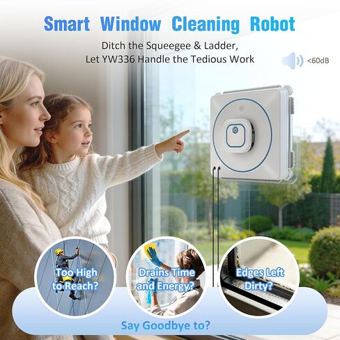 Window Cleaning Robot 8000Pa, Upgraded Dual Direction Auto-Spray Window Cleaner with 4 Cleaning Modes, Edge Detection, App&Remote Control, 15-Stage Anti-Fall for Outdoor/Indoor High Rise Windows in Saudi Arabia