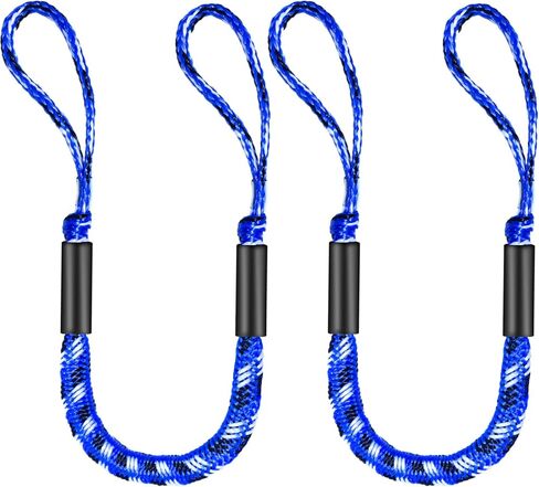 3FT Bungee Dock Line for Boats with Loops – Connect or Secure Docking for Small & Medium Sized Boats Like Kayak,PWC, Canoe, Bass Boat, Jon Boat, Boat Fender Lines (Blue,Black&White) in Saudi Arabia