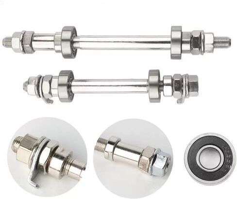 XYAUTO 2pcs Bicycle Wheel Hub Axles 140mm/182mm Front and Rear Bike Axle with Bearings, Bike Hub Axles Kit for Road Bike, Mountain Bike, BMX, MTB in Saudi Arabia