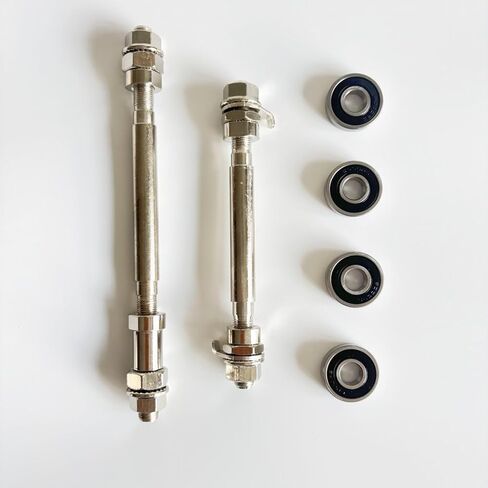 XYAUTO 2pcs Bicycle Wheel Hub Axles 140mm/182mm Front and Rear Bike Axle with Bearings, Bike Hub Axles Kit for Road Bike, Mountain Bike, BMX, MTB in Saudi Arabia