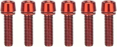 6pcs/12pcs Colorful Titanium-Plated Bicycle Handlebar Screws - Lightweight Stainless Steel Stem Riser Bolts - RED in Saudi Arabia