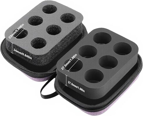 Mviioe Insulin Holder Fridge Storage Carrying Case, Peptide Case Insulin Vial Organizer Bag Fitting 10ml Vial Short Size, Removable Design with 2 Sizes Slot Foam(6 Slots) (Purple) in Saudi Arabia