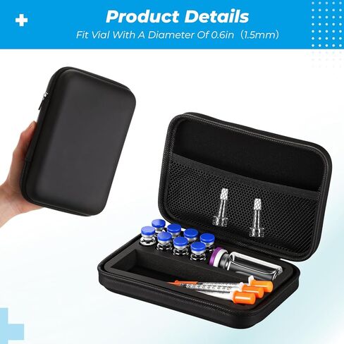 علبة ببتيد 8 × 3 مل + BAC وحافظة تحمل قوارير ماء BAC Peptide GLP1، تخزين قارورة 3 مل، سفر في الثلاجة، مع جيب شبكي (نمط طويل) in Kuwait