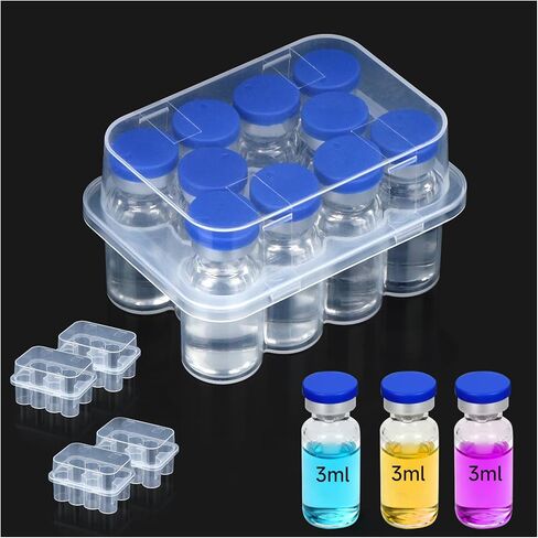 علبة ببتيد من 10 فتحات من Leng Ke للثلاجة، علبة تخزين قارورة 3 مل للثلاجة، صندوق شفاف لقوارير زجاجية سعة 1-3 مل، حامل قارورة أنسولين آمن 3 مل لرعاية مرضى السكري in Kuwait