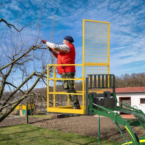 YITAMOTOR 43"x45" Forklift Safety Cage, 1400lbs Forklift Man Basket Work Platform with Safety Strap, Heavy Duty Collapsible Lift Cage for Most Aerial Jobs in Saudi Arabia