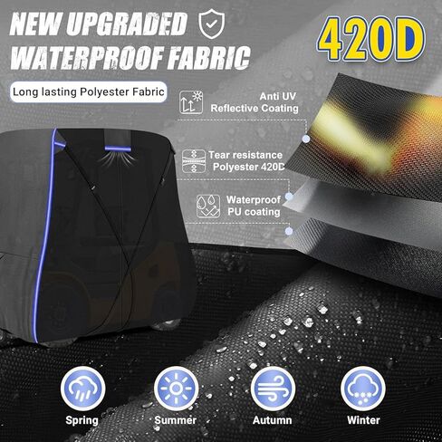 Forklift Cover, 420D Waterproof Forklift Protection Cover with Reflective Strips and Zipper, All Weather Protection, Compatible with Forklifts Up to 8000Lb, 102''L x 49''W x 80''H in Saudi Arabia