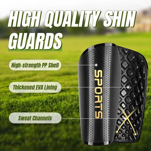 Soccer Shin Guards for Kids, Youth and Adults, Includes Optimized Pocketed Shin Guard Sleeves & Grip Socks - Protective Soccer for Boys and Girls Aged 3-15 in Saudi Arabia