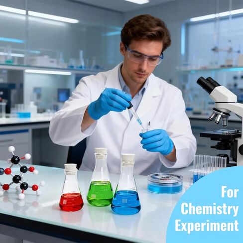 SOUJOY Erlenmeyer Flask Set, 5 Sizes 3.3 Borosilicate Glass Conical Flask with Rubber Stopper, Narrow Mouth Graduated Beaker for Lab, Chemistry Experiment, Science (300ml, 250ml, 150ml, 100ml, 50ml) in Saudi Arabia