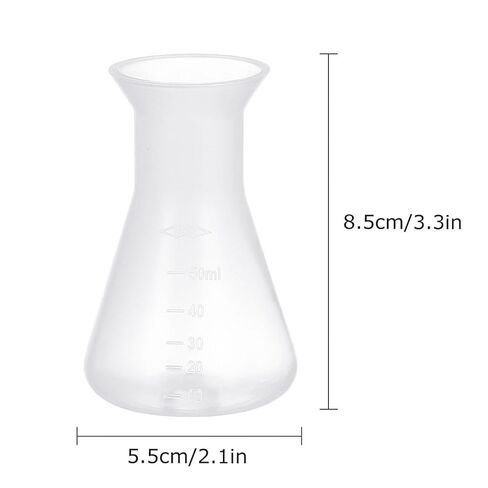 12 قطعة قارورة، مجموعة زجاجات، لوازم الفم التعليمية، حاوية مل Erlenmeyer مثلثة واسعة للزجاجات، بلاستيك علمي احترافي للقارورة - ألعاب مخروطية للطلاب المتخرجين in Saudi Arabia