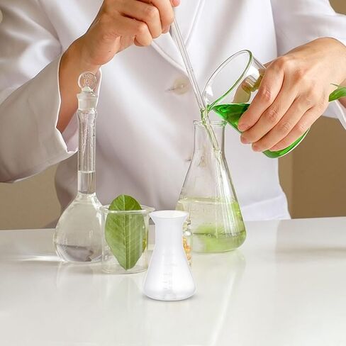 12 قطعة قارورة، مجموعة زجاجات، لوازم الفم التعليمية، حاوية مل Erlenmeyer مثلثة واسعة للزجاجات، بلاستيك علمي احترافي للقارورة - ألعاب مخروطية للطلاب المتخرجين in Saudi Arabia