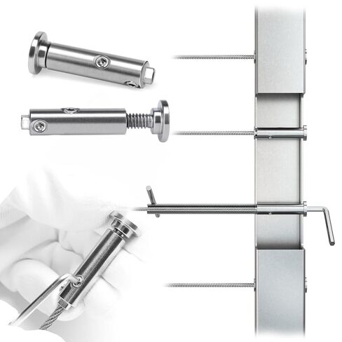 [Patent] Muzata 10 Pairs 1/8" Swageless Invisible Cable Railing Kit Hardware Swageless Fittings Tensioner and Terminal Hidden for 2"x2" Metal Post T316 Stainless Steel Cable Railing System CB05 in Saudi Arabia