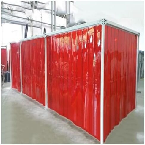 طقم ستائر حماية اللحام، باب شريطي PVC عالي التحمل لورش العمل، واقي من الشرر والرذاذ، ستارة شريط لحام صفراء مقاس 1.5 × 2 متر للسلامة in Kuwait