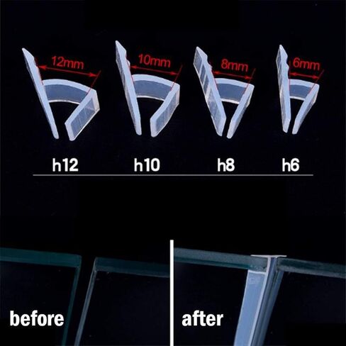 Zkenshan-طقس تجريد ختم ل6.5ft الباب نافذة زجاج سمك الختم، 3M / 5M / 10M 6mm / 8mm / 10mm / 12mm حمام دش شاشة الباب ختم الشريط، زجاج الباب ختم الشريط وقف تسرب الدش in Kuwait