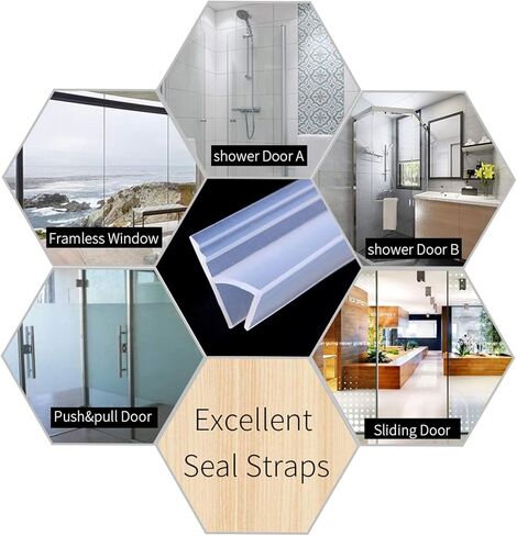 Zkenshan-طقس تجريد ختم ل6.5ft الباب نافذة زجاج سمك الختم، 3M / 5M / 10M 6mm / 8mm / 10mm / 12mm حمام دش شاشة الباب ختم الشريط، زجاج الباب ختم الشريط وقف تسرب الدش in Kuwait
