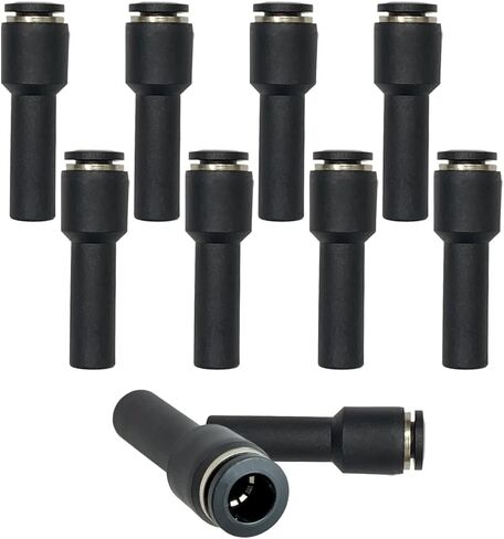 10 Pcs Push to Connect Stem to Tube - Straight Reducer, 3/8" Stem X 1/4" Tube OD, Female to Male Plug in Connection in Saudi Arabia