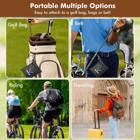 Golf Tee Bag, Waterproof Golf Tee Pouch with Rotating Clip, 6.9x5.4'' Zipper Valuables Pouch, Portable Golf Ball Holder Accessories Storage Bags for Men Women in Kuwait