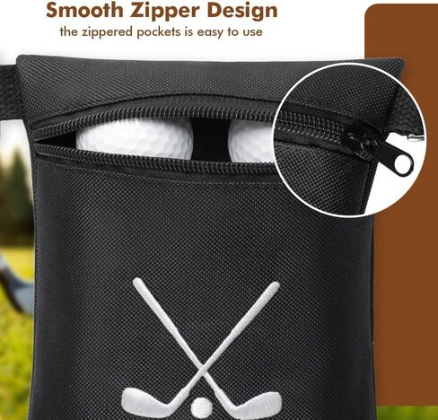 Golf Tee Bag, Waterproof Golf Tee Pouch with Rotating Clip, 6.9x5.4'' Zipper Valuables Pouch, Portable Golf Ball Holder Accessories Storage Bags for Men Women in Kuwait