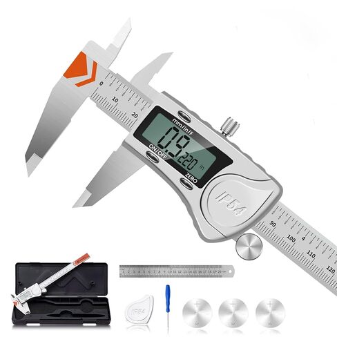 فرجار رقمي من HARDELL مقاس 8 بوصة، فرجار IP54 عالي التحمل مع 3 بطاريات وغطاء إضافي، فرجار ميكرومتر رقمي من الفولاذ المقاوم للصدأ بالكامل، بوصة/مم/جزء، إيقاف تلقائي للطباعة DIY/ثلاثية الأبعاد in Saudi Arabia