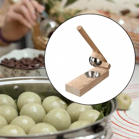 صانع الخشب موتشي تشينغمينغ صانع الجلد دليل مع مقبض أداة الخبز أداة الضغط على العجين الأرز تشينغتوان للتخييم، الخشب المطاطي 8 سم in Kuwait