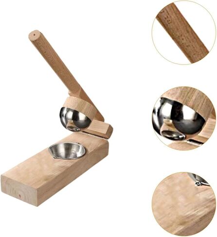 صانع الخشب موتشي تشينغمينغ صانع الجلد دليل مع مقبض أداة الخبز أداة الضغط على العجين الأرز تشينغتوان للتخييم، الخشب المطاطي 8 سم in Kuwait