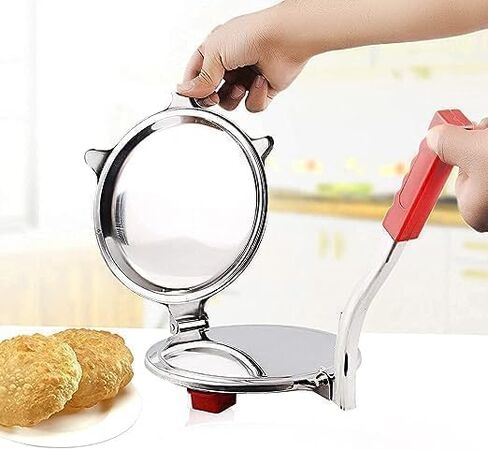 Stainless Steel Puri Maker Heavy Model | 6.5 Inch Roti Maker Tool | Manual Indian Dough Flattening Tool for Flatbread in Saudi Arabia