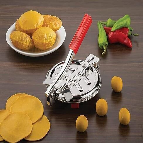 Stainless Steel Puri Maker Heavy Model | 6.5 Inch Roti Maker Tool | Manual Indian Dough Flattening Tool for Flatbread in Saudi Arabia