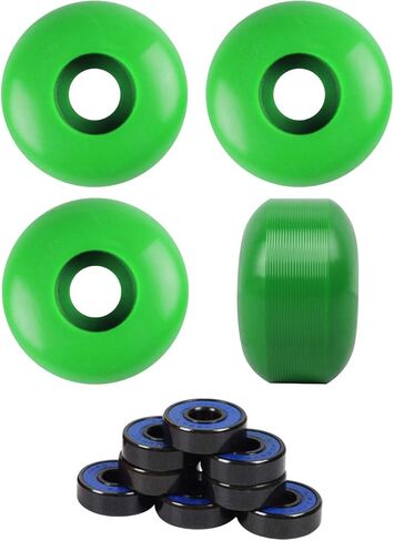 TGM Skateboards Skateboard Wheels with ABEC 7 Bearings and Spacers (Green, 52mm) in Kuwait