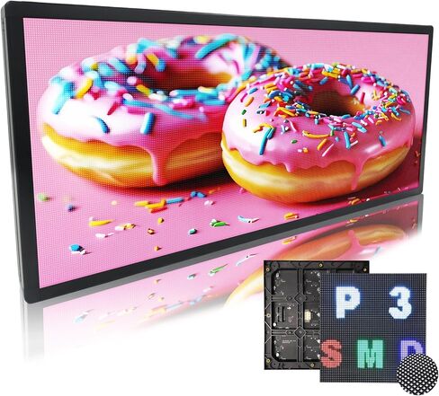 P3 Led Scrolling Programmable Signs, 320x128px High Resolution Digital LED Signage Displays, WIFI & USB Control Electronic Message Board Business Advertising Sign, Support Text/Image/Video 40"x18" in Saudi Arabia