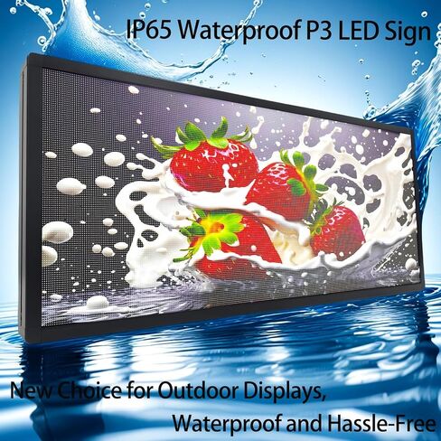 P3 Led Scrolling Programmable Signs, 320x128px High Resolution Digital LED Signage Displays, WIFI & USB Control Electronic Message Board Business Advertising Sign, Support Text/Image/Video 40"x18" in Saudi Arabia