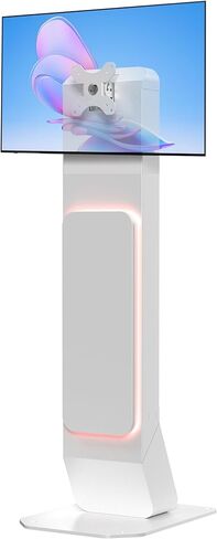 Brandable Kiosk Floor Stand for Displays – with Custom Branding Panel & LED Lights VESA 75x75 100x100 Monitor TV Tablet Displays – Lockable Secure (ADD-VFSKLED) in Saudi Arabia