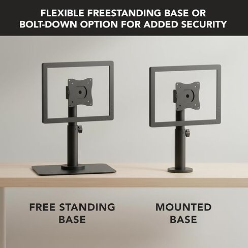 Mount-It! POS Monitor Stand, Adjustable Desktop VESA Mount for 13–32 Inch Screens, Height Adjustable Full Motion Swivel Tilt Rotation, Freestanding or Bolt-Down Base for Retail, Kiosks, Checkout in Kuwait