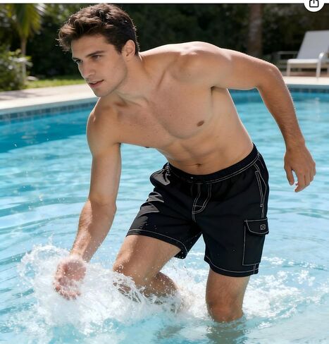 Mens Swim Trunks with Compression Liner 2 in 1 Swim Shorts Summer Beach 7 inch Board Shorts with Pockets in Saudi Arabia