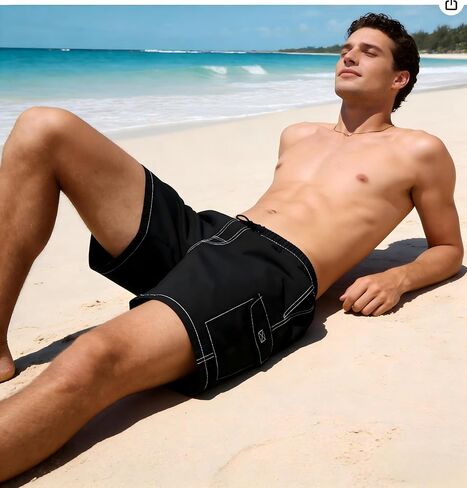 Mens Swim Trunks with Compression Liner 2 in 1 Swim Shorts Summer Beach 7 inch Board Shorts with Pockets in Saudi Arabia
