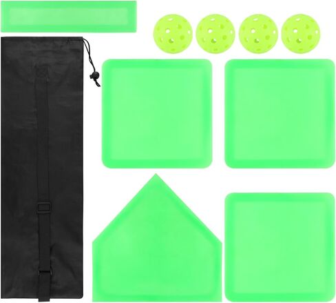 Baseball Home Plate Set, Glow in The Dark Baseball Softball for Practice, with 3 Base Plates, a Home Plate,a Pitcher’s Plate, 4 Pickballs, 1 Storage Bag in Kuwait