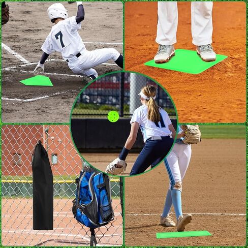 Baseball Home Plate Set, Glow in The Dark Baseball Softball for Practice, with 3 Base Plates, a Home Plate,a Pitcher’s Plate, 4 Pickballs, 1 Storage Bag in Kuwait