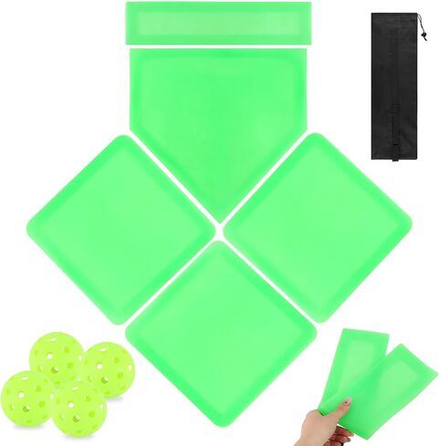 Baseball Home Plate Set, Glow in The Dark Baseball Softball for Practice, with 3 Base Plates, a Home Plate,a Pitcher’s Plate, 4 Pickballs, 1 Storage Bag in Kuwait