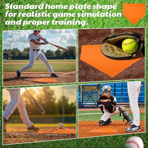 Soulchen 1 Pcs Baseball Home Plate Bases for Baseball Practice Softball Rubber Portable Throw Down Home Plate Skill Camp Instructors Bases for Yard Practice Batting or Pitching Training in Saudi Arabia