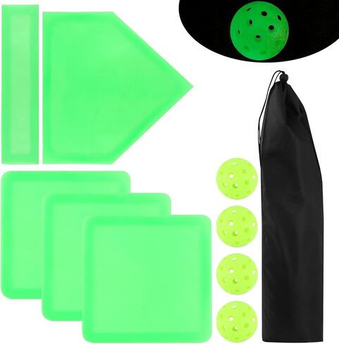 مجموعة قاعدة البيسبول والكرة اللينة المكونة من 5 قطع، مجموعة تدريب محمولة مع لوحة منزلية، مطاط رمي، 3 قواعد، 4 كرات مخلل وحقيبة تخزين للفناء الخلفي in Kuwait