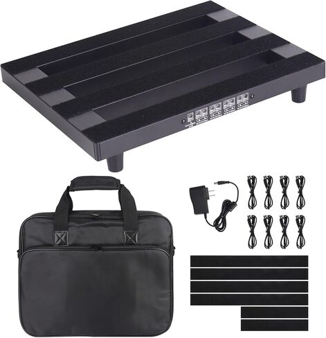 14"x 10.6" Guitar Pedal Board with Built-in Power Supply Aluminum Alloy Pedalboard with Carry Bag (PPB-14D) in Kuwait