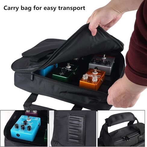 14"x 10.6" Guitar Pedal Board with Built-in Power Supply Aluminum Alloy Pedalboard with Carry Bag (PPB-14D) in Kuwait
