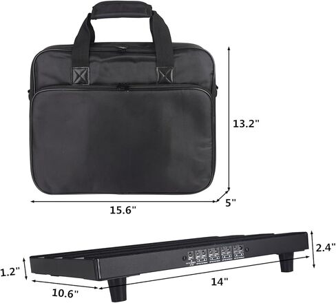 14"x 10.6" Guitar Pedal Board with Built-in Power Supply Aluminum Alloy Pedalboard with Carry Bag (PPB-14D) in Kuwait