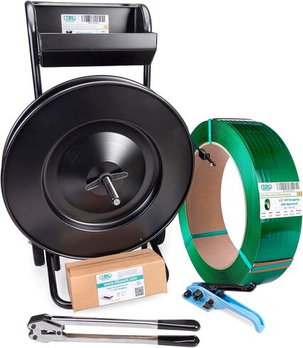 مجموعة ربط IDL Packaging Ultimate 5/8 بوصة × 600 بوصة من البوليستر (PET)، قوة كسر 1400 رطل - مجموعة ربط محمولة مع أداة تجميع 3 في 1 - ما يكفي من الربط والأختام لـ 300 استخدام قبل إعادة التعبئة in Kuwait