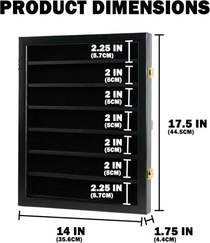 DisplayGifts Matchbook Display Case Case Cabinet Poker Chip Display Case حامل لحمل صناديق الكتب المتطابقة أو رقائق بوكر الكازينو التذكارية - باب قابل للقفل للحماية من الأشعة فوق البنفسجية in Kuwait