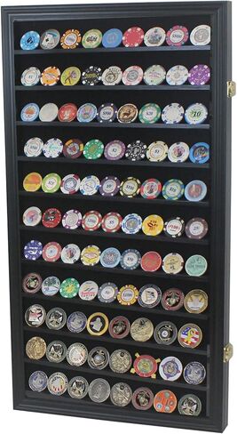 Souvenir Coin Poker Chips Display Case Cabinet Holder Matches Matchbook Display Case Frame Rack Holds up to 117 MatchBooks or Boxes 98% UV Locks (Black Finish) in Saudi Arabia