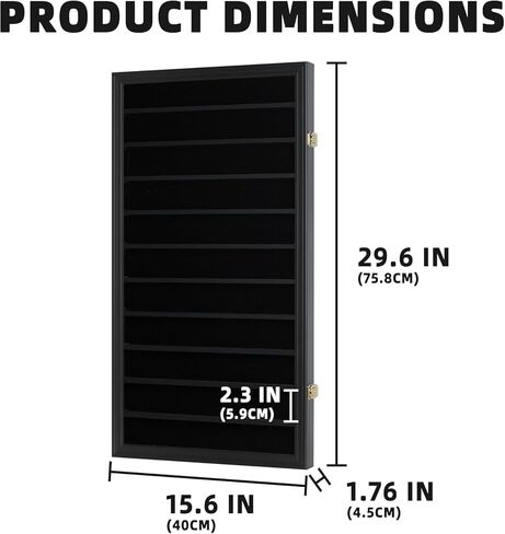 Souvenir Coin Poker Chips Display Case Cabinet Holder Matches Matchbook Display Case Frame Rack Holds up to 117 MatchBooks or Boxes 98% UV Locks (Black Finish) in Saudi Arabia