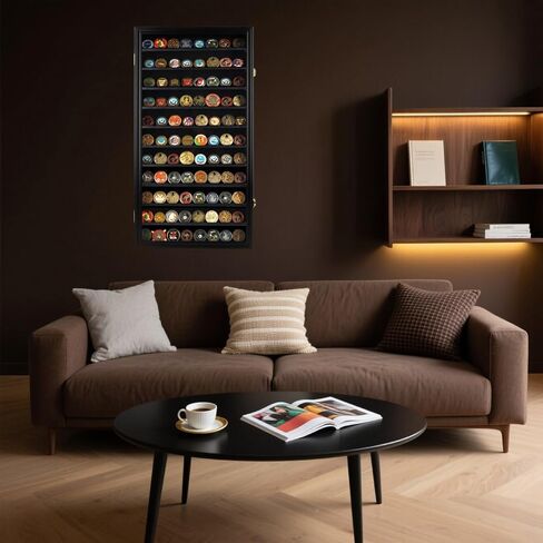 Souvenir Coin Poker Chips Display Case Cabinet Holder Matches Matchbook Display Case Frame Rack Holds up to 117 MatchBooks or Boxes 98% UV Locks (Black Finish) in Saudi Arabia