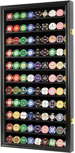 Souvenir Coin Poker Chips Display Case Cabinet Holder Matches Matchbook Display Case Frame Rack Holds up to 117 MatchBooks or Boxes 98% UV Locks (Black Finish) in Saudi Arabia